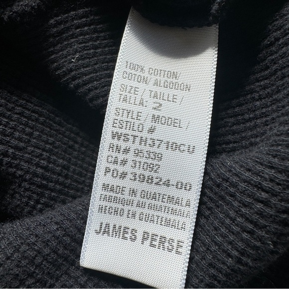 James‎ Perse Women’s Raglan Long Sleeve Thermal Waffle Knit Tee Black Casual M - Picture 7 of 10